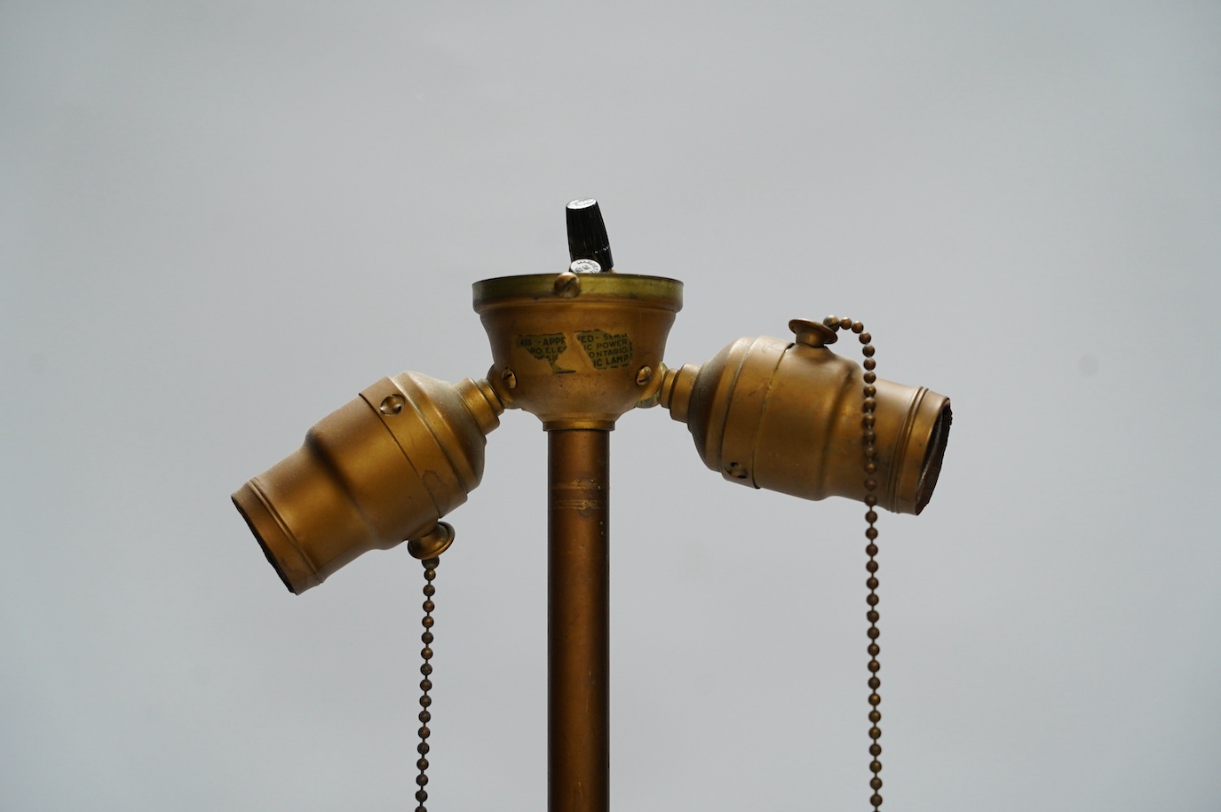 A 19th century Chinese cinnabar lacquer table lamp, 53cm high. Condition - good